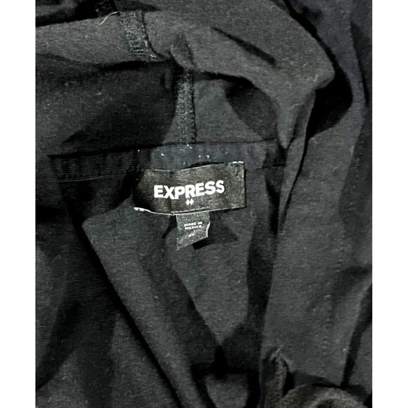 Express Mens Black Hoodie With White Graphic Print - Picture 4 of 4